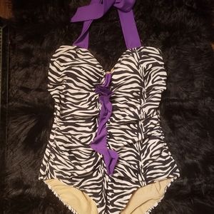 Zebra Animal Print Swimsuit Plus size!